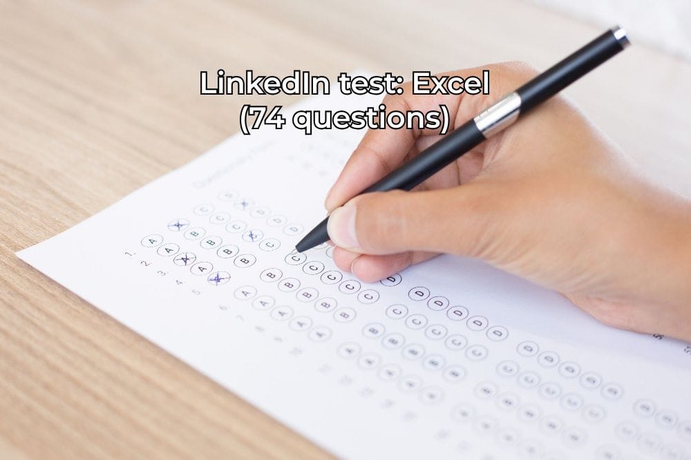 LinkedIn test: Excel (74 questions)