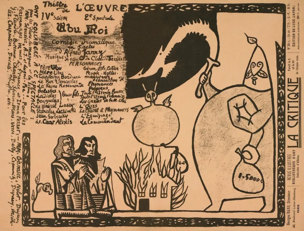 Program for the premiere performance of 'Ubu Roi,' by Alfred Jarry. Way too much detail to describe (but I'll add more soon).