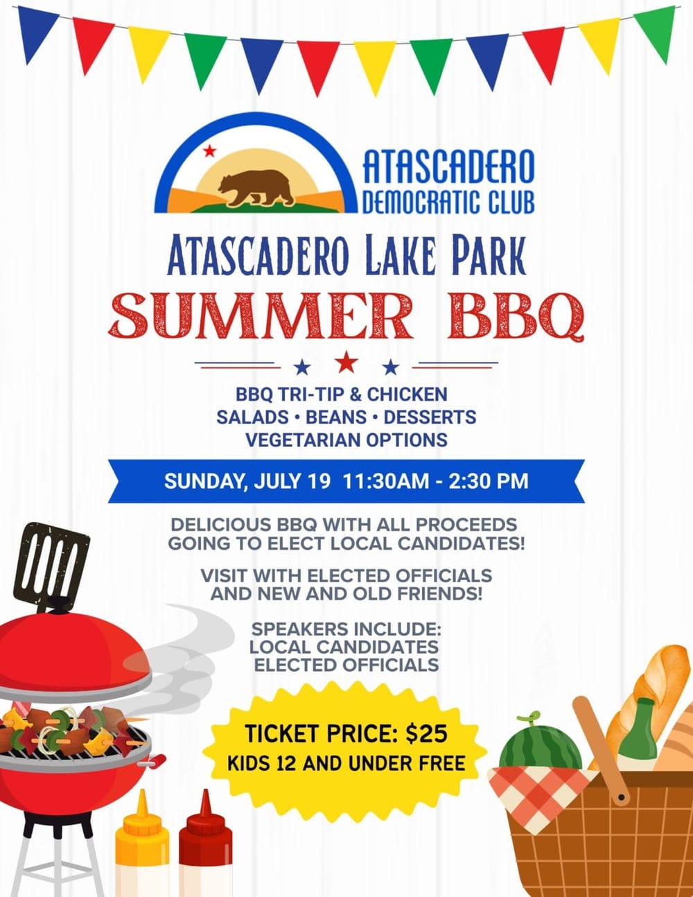 The Atascadero Democratic Club's Summer BBQ is this Sunday!