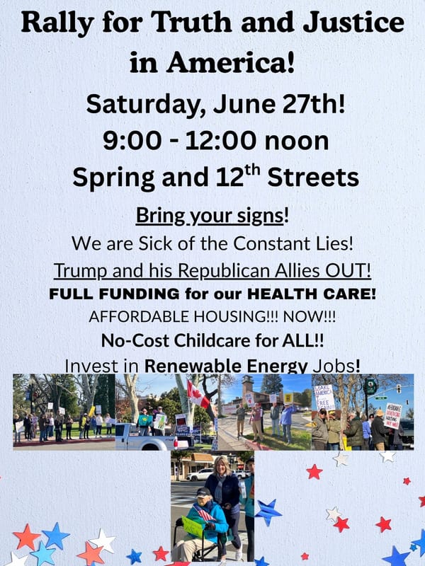 Rally on Saturday from 9 - 12 Noon