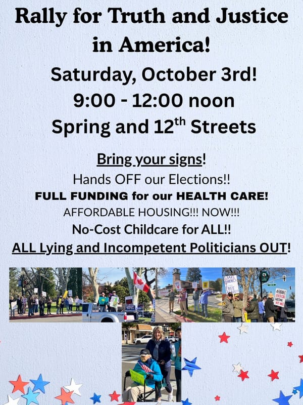 Rally with us! Saturday, Oct. 3!