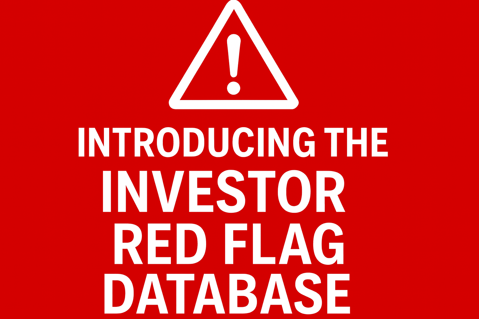 Launch of the Investor Red Flag Database