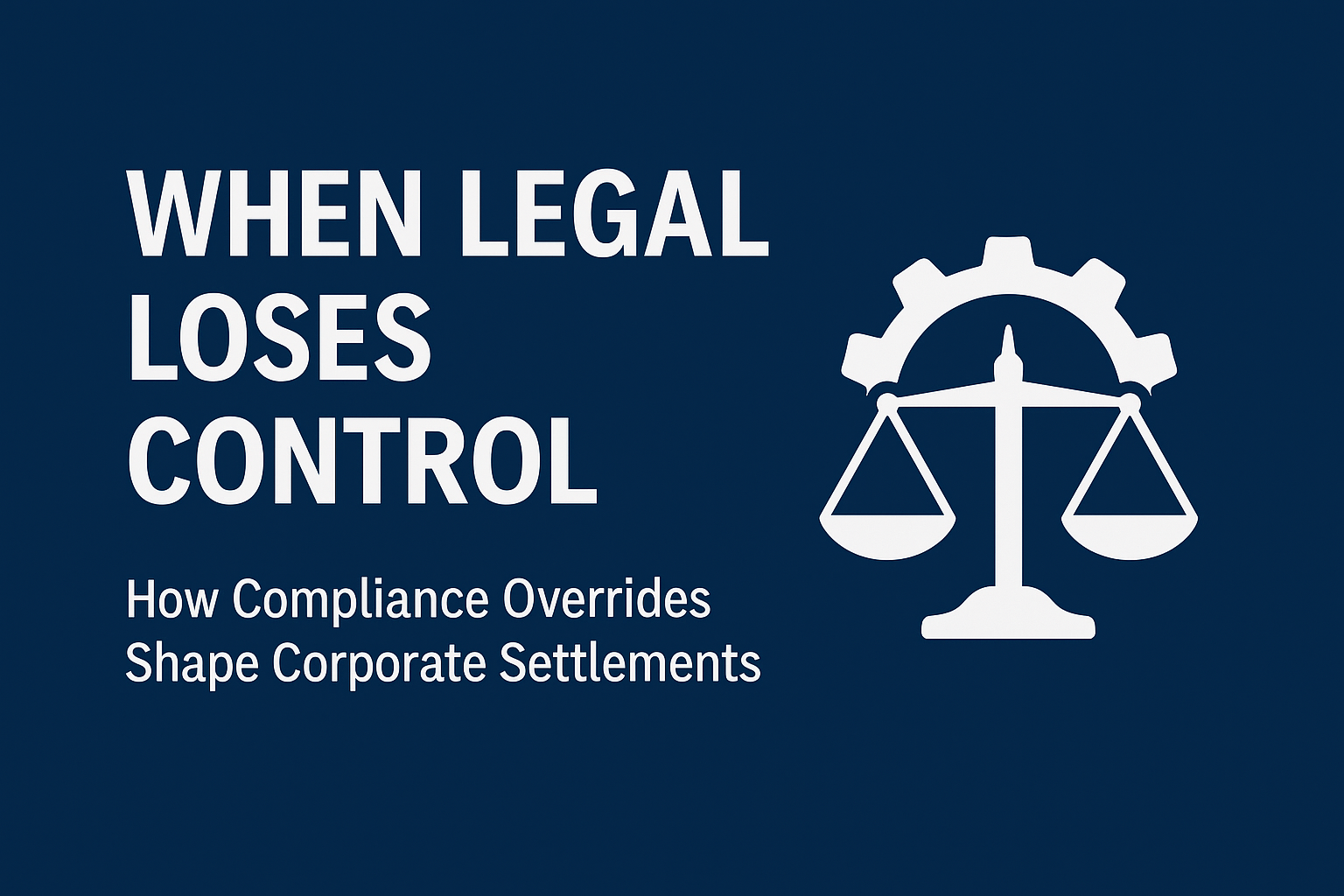 When Legal Loses Control: How Compliance Overrides Shape Corporate Settlements