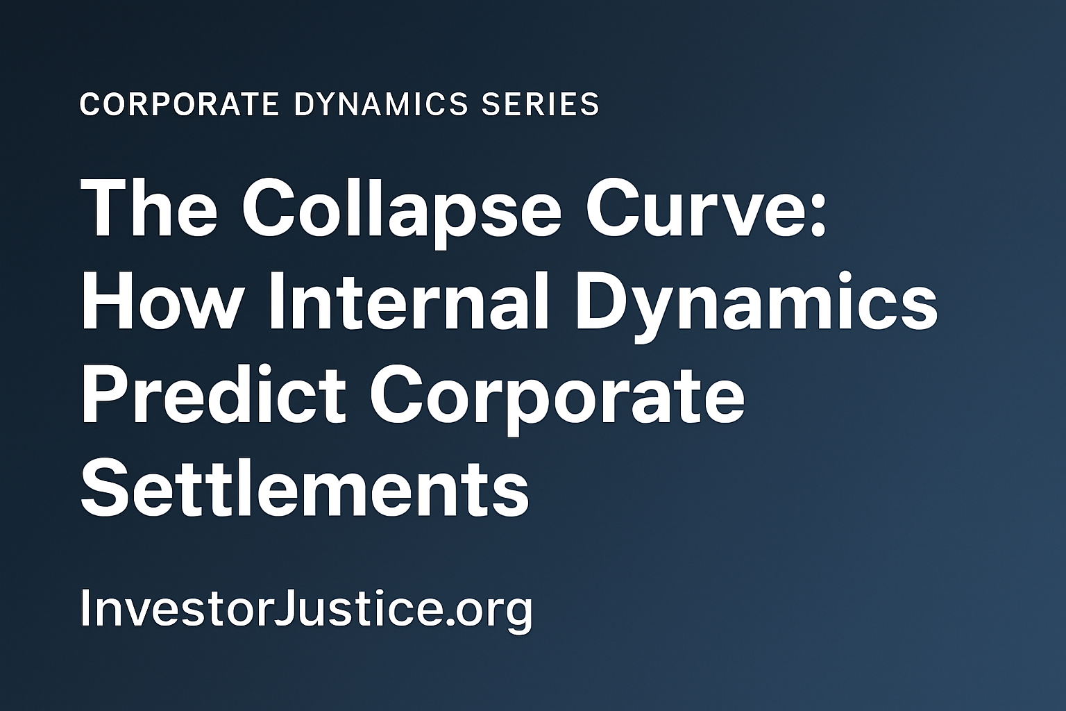 The Collapse Curve: How Internal Dynamics Predict Corporate Settlements