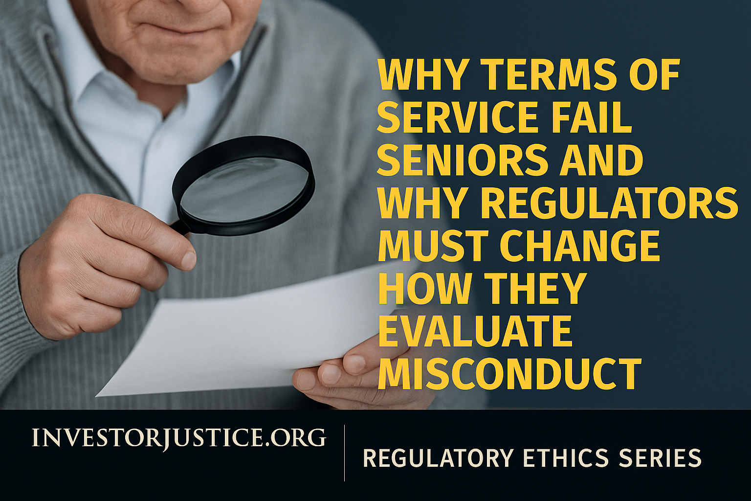 Why Terms of Service Fail Seniors and Why Regulators Must Change How They Evaluate Misconduct