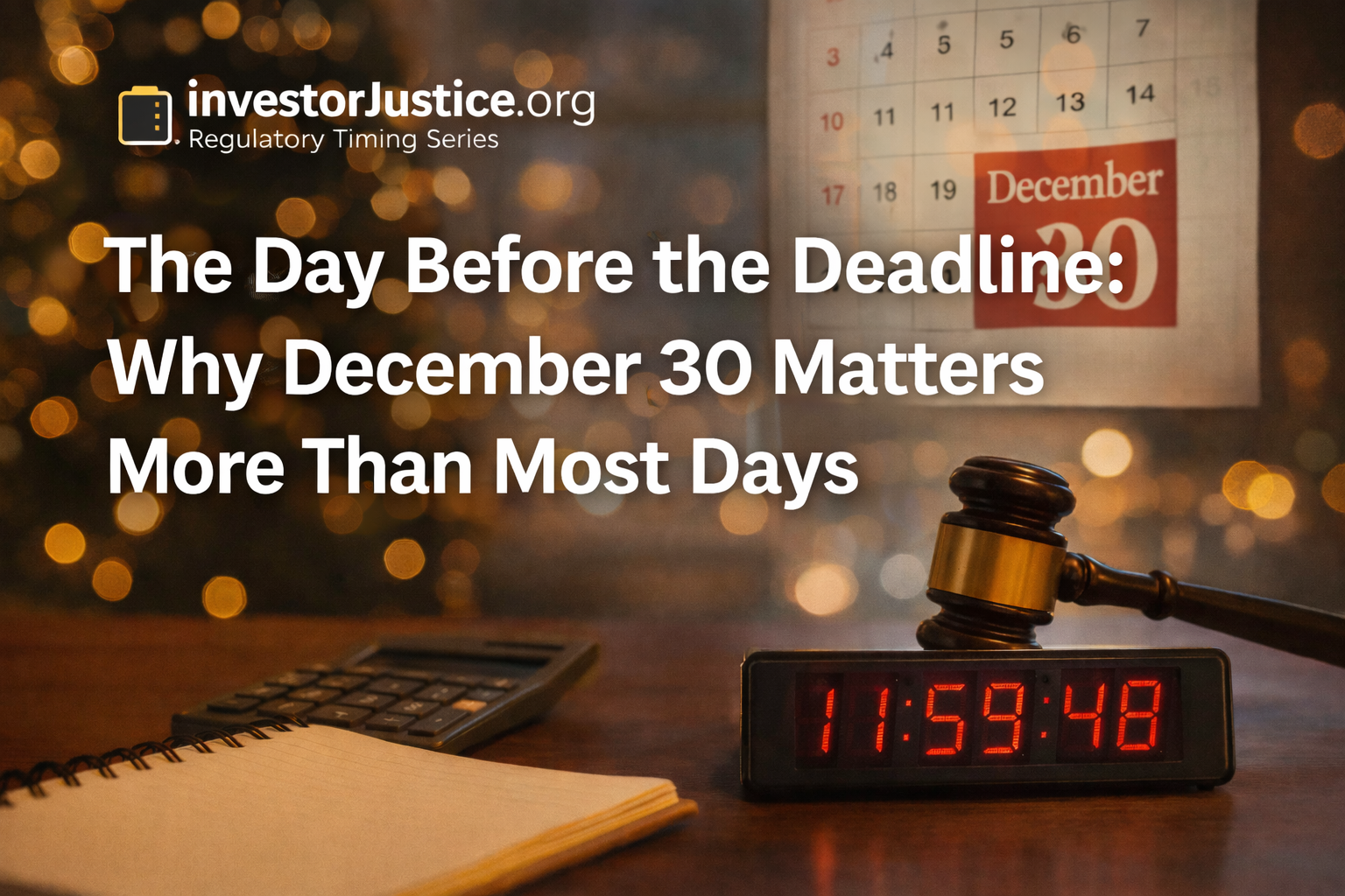 The Day Before the Deadline: Why December 30 Matters More Than Most Days