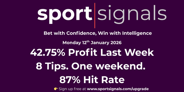 ⚽ Sport Signals Profit Pulse 12th January 2026 - Weekly Recap & Upcoming Tips