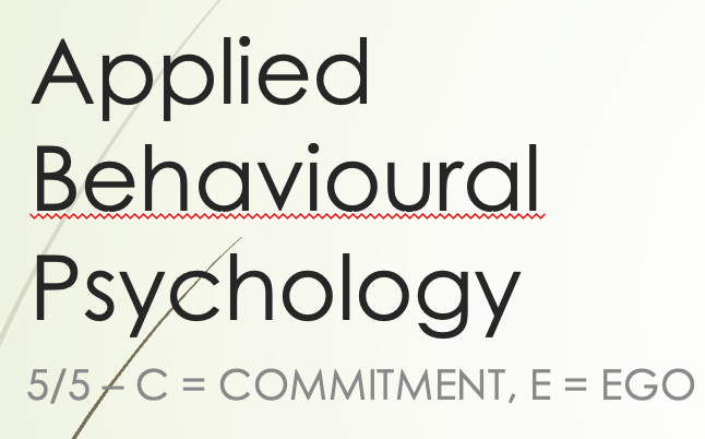 Applied Behavioural Psychology - Part 5