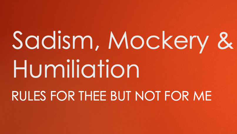 Rules For Thee But Not For Me