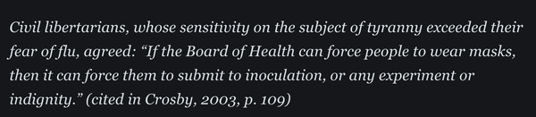 What lessons, exactly, were learned from the "Spanish Flu"?