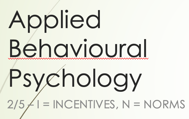 Applied Behavioural Psychology - Part 2