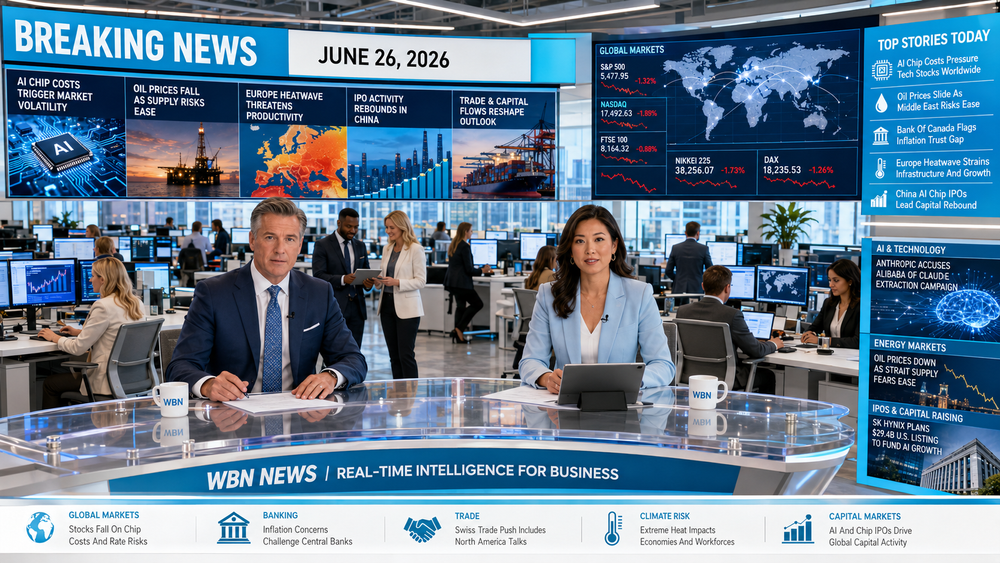 📰 WBN Breaking News – June 26, 2026: AI Chip Costs, Market Volatility, Heat Risk, And Capital Flows Reshape Business Outlook