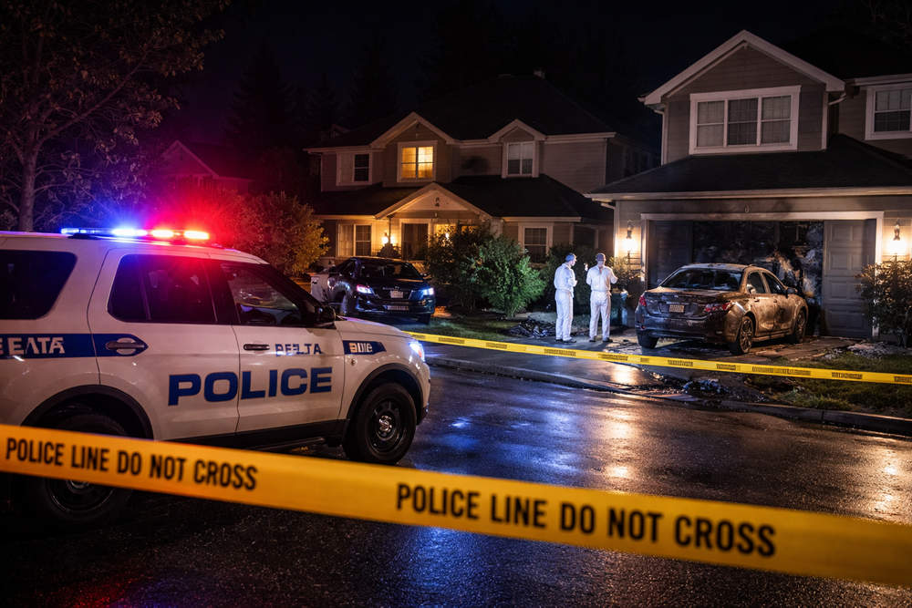 Delta Police Renew Appeal in North Delta Arson Case -Public Asked to Help Identify Suspects