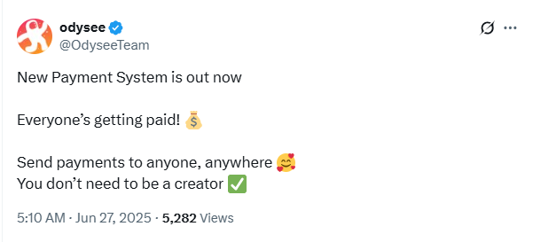 Odysee's new monetisation model