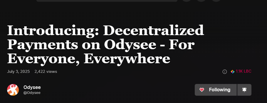 Odysee's new monetisation model