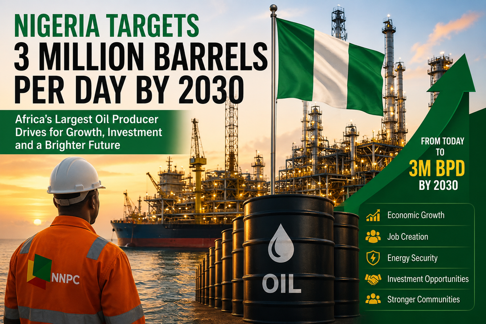 Nigeria Targets 3 Million Barrels Per Day by 2030 in Major Oil Growth Drive
