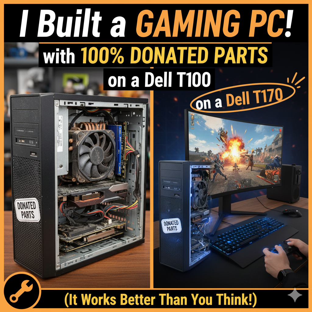 I built a GAMING PC with 100% DONATED PARTS on a Dell T1700 (It works better than you think!)