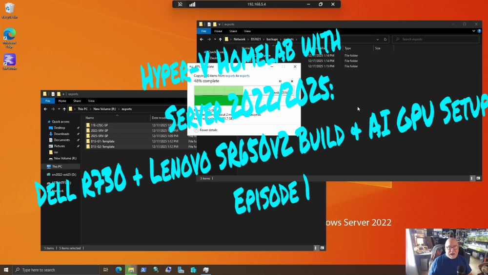 Hyper-V Homelab with Server 2022/2025: Dell R730 + Lenovo SR650v2 Build & AI GPU Setup