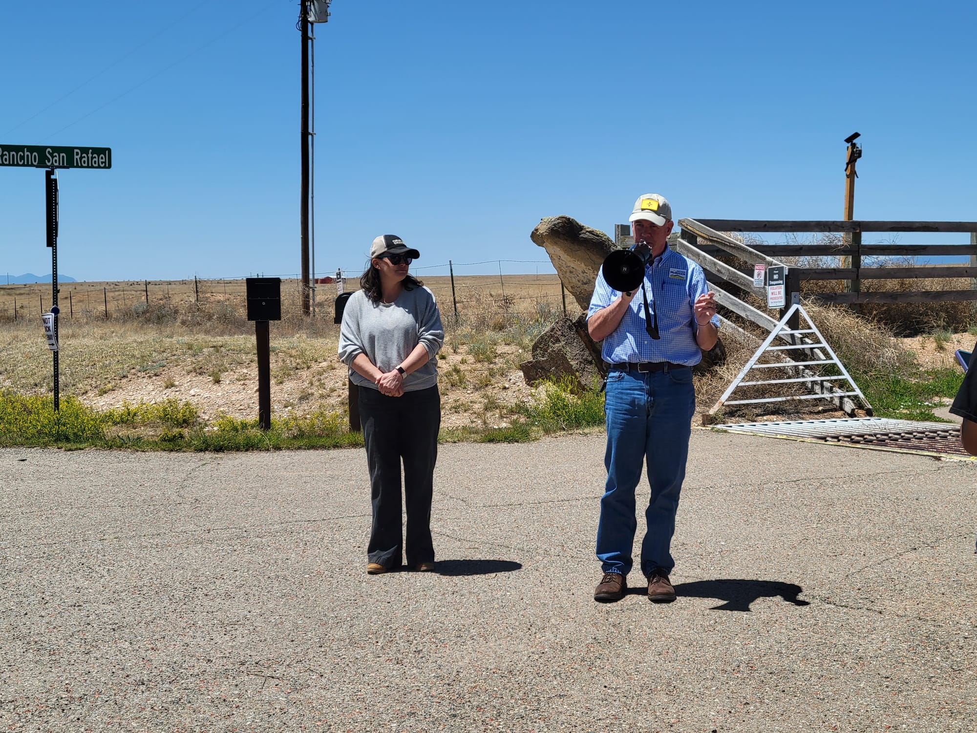 N.M. State Representative Matthew McQueen addresses the gathering