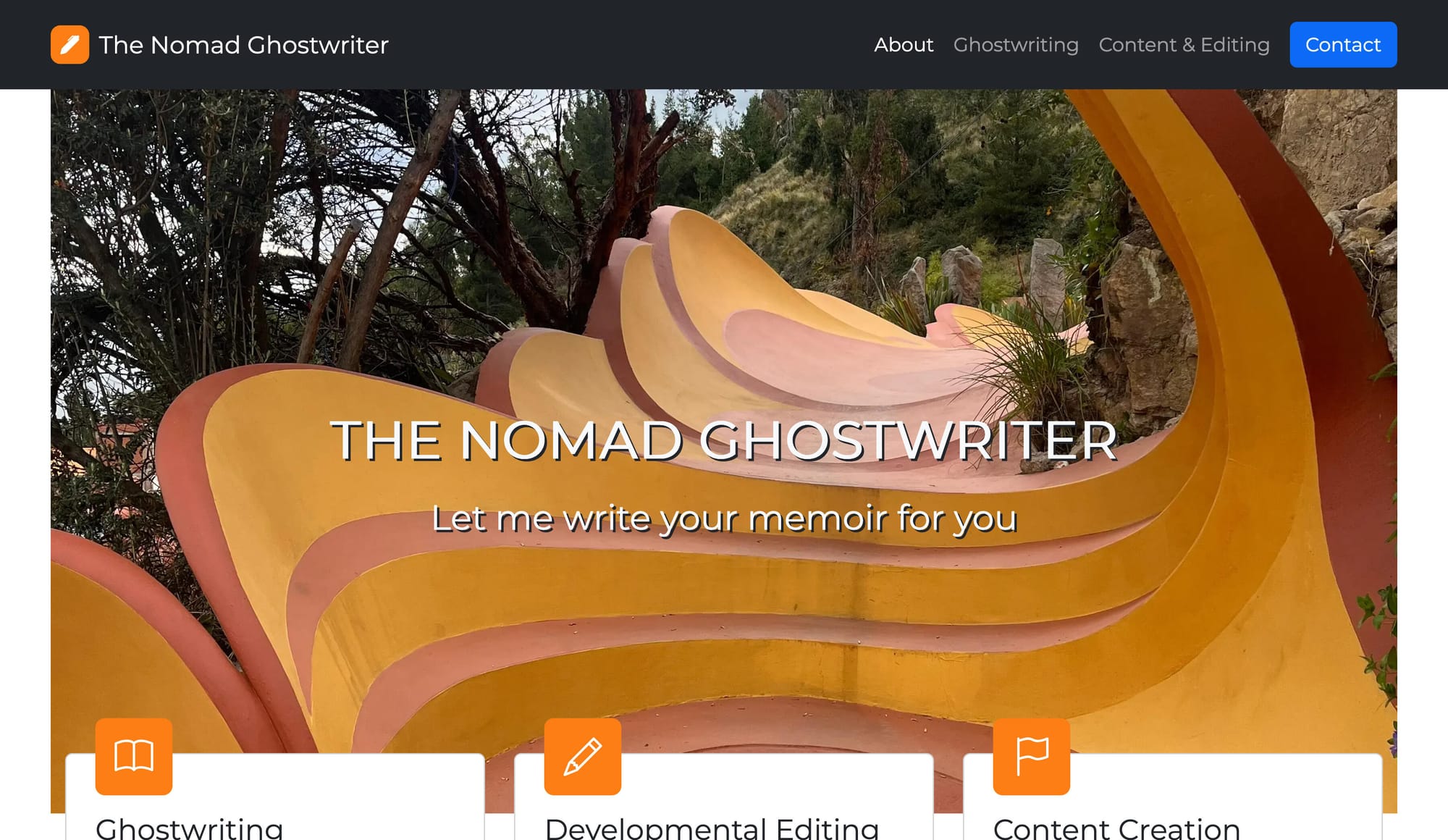 Screenshot of nomadghostwriter.com