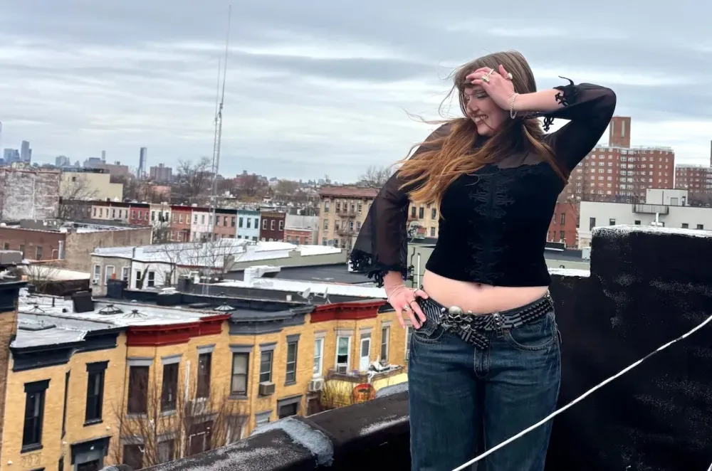 Azalea Withrow posing on a Brooklyn rooftop while in New York for a visit in March.