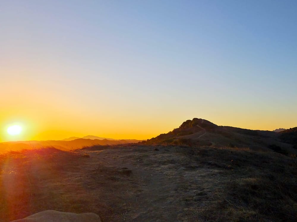 ridge line trail at golden hour