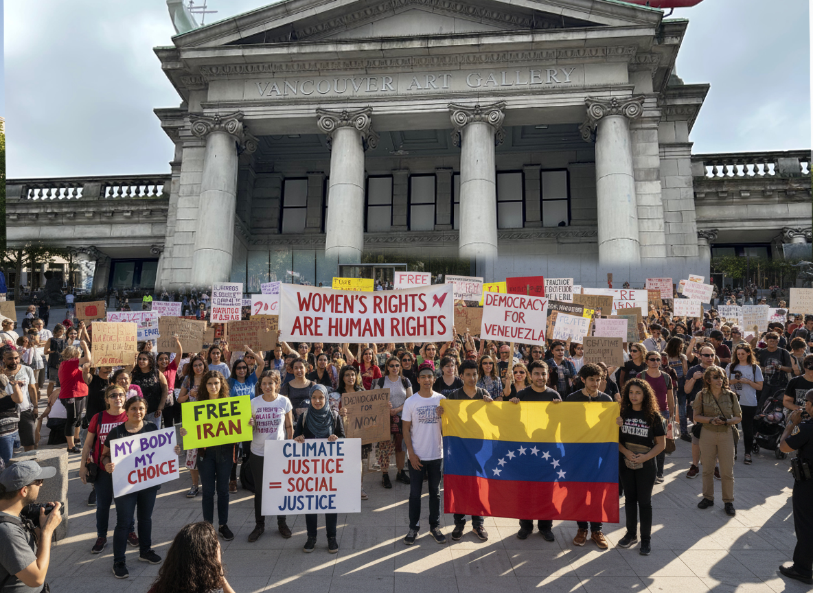 Five Protests Hit One City on Valentine's Day