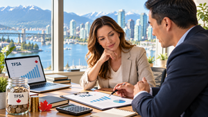 Financial Advisor Reviewing TFSA Savings And Investment Plans With Client