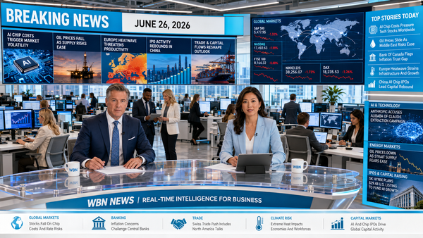 📰 WBN Breaking News – June 26, 2026: AI Chip Costs, Market Volatility, Heat Risk, And Capital Flows Reshape Business Outlook