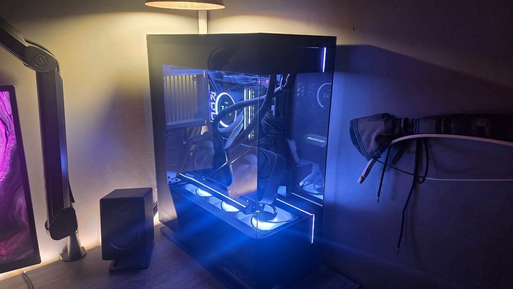 A Phanteks Evolv X2 PC case with a gaming PC inside