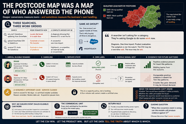The postcode map was a map of who answered the phone